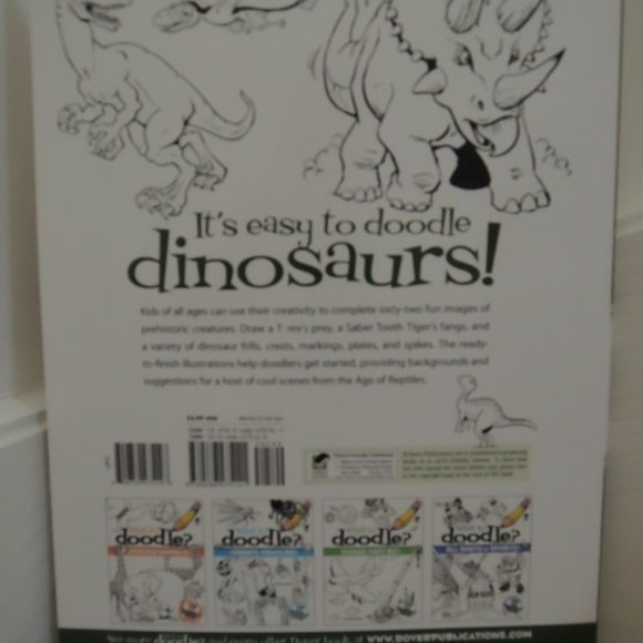 What to Doodle? Dinosaurs! 2010 Chuck Whelon Over 60 Drawings to Complete +Color - Picture 3 of 3